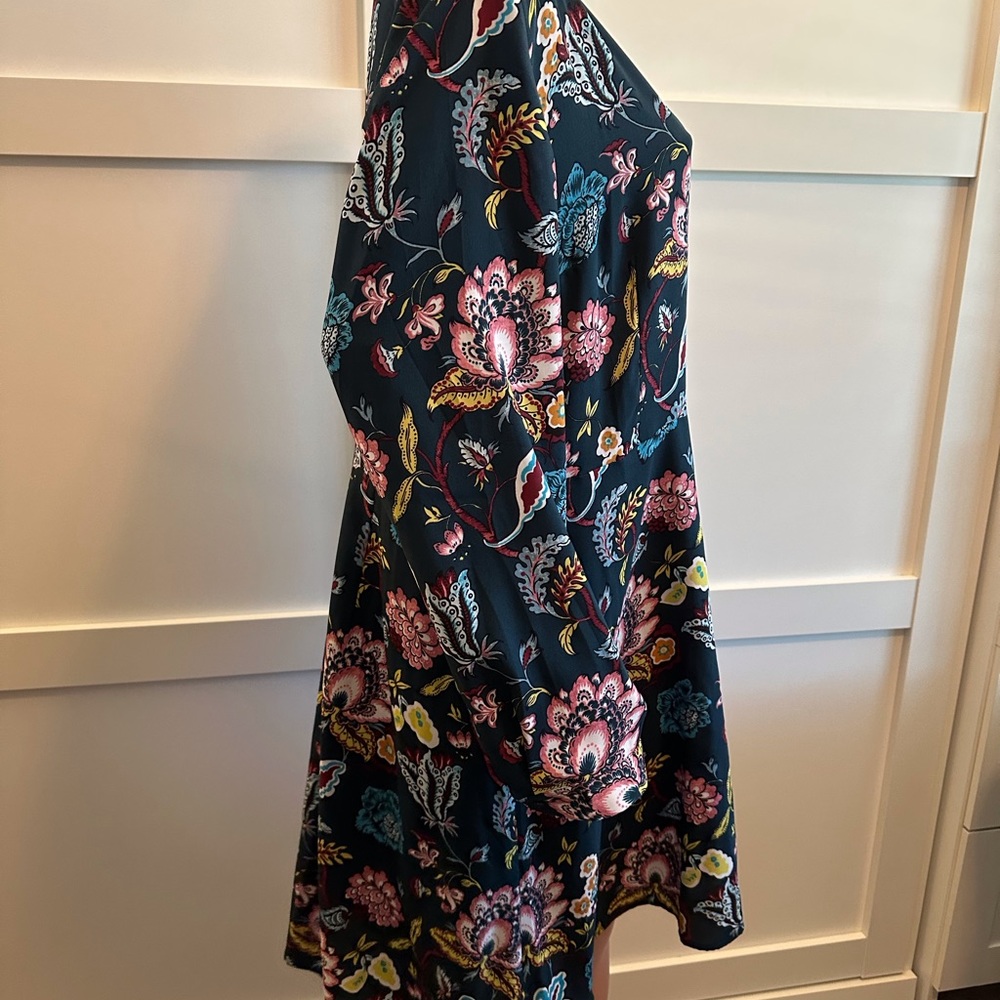 The loft green floral long sleeve dress size 18 - Picture 3 of 12